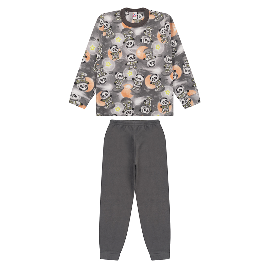 Pijama Longo Infantil Duzizo Estampa Panda ou Labirinto
