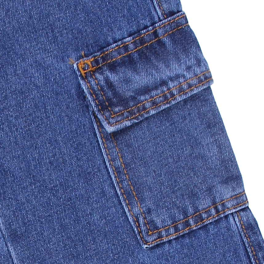 Calça Jeans Infantil Revert Wide Leg Cargo