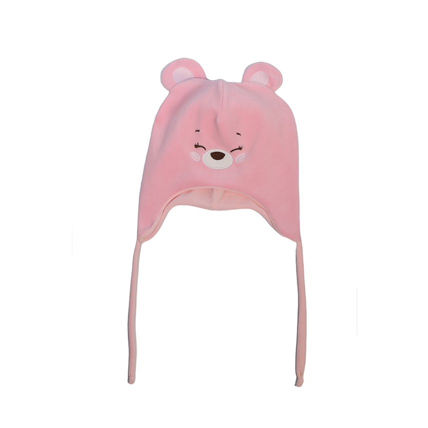 Touca Infantil Everly Em Plush Bordado Urso