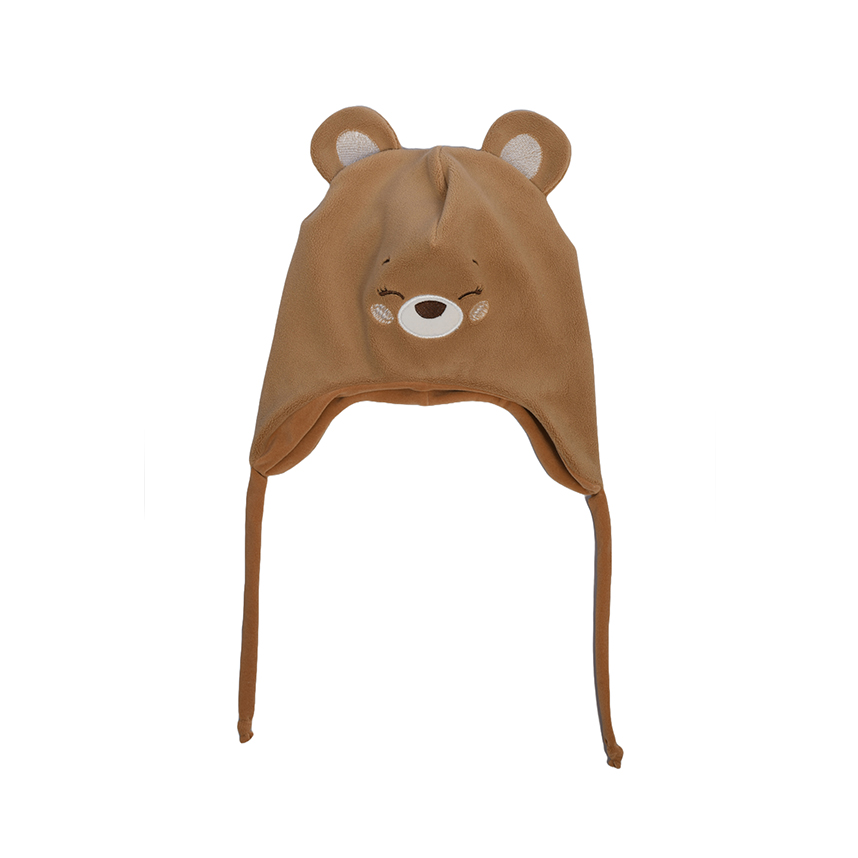 Touca Infantil Everly Em Plush Bordado Urso