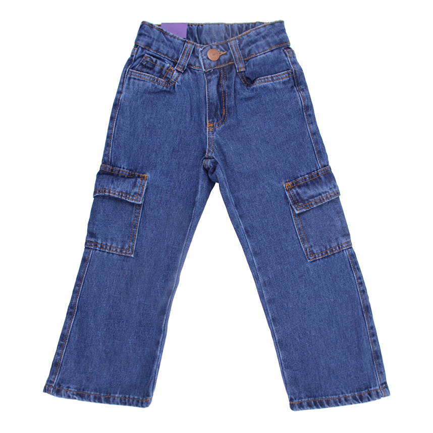 Calça Jeans Juvenil Revert Wide Leg com Bolsos Cargo