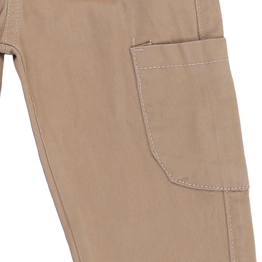 Calça Sarja Infantil Faos Cós Elástico Com Bolso Cargo Calça Sarja Infantil Faos Cós Elástico Com Bolso Cargo