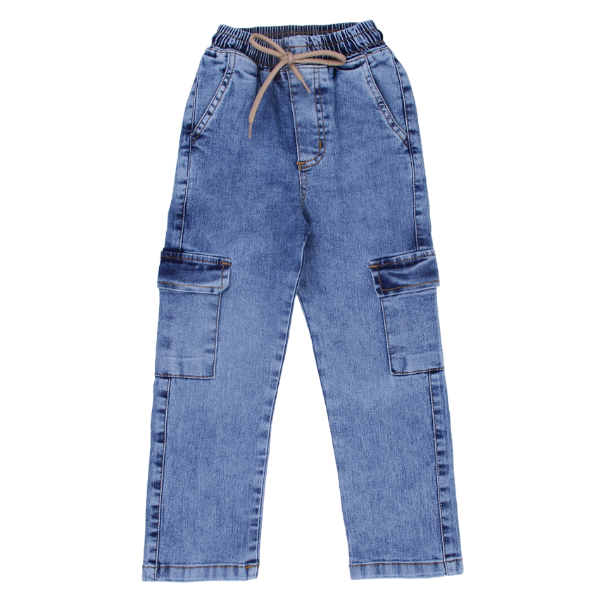 Calça Jeans Infantil Faos Cargo Com Cordão