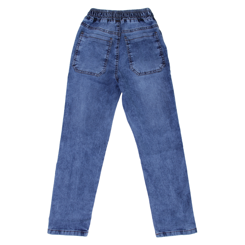 Calça Jeans Juvenil Faos Used Cós Elástico E Cordão