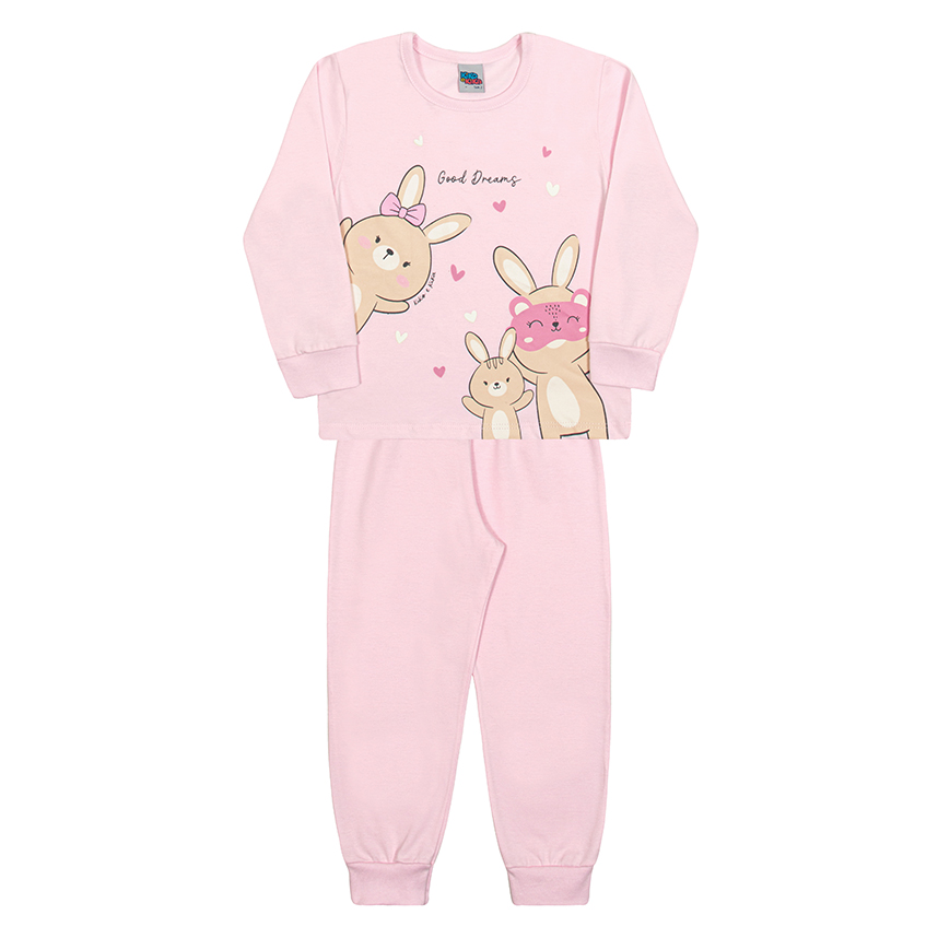 Pijama Longo Infantil Kiko E Kika Estampa Coelhos