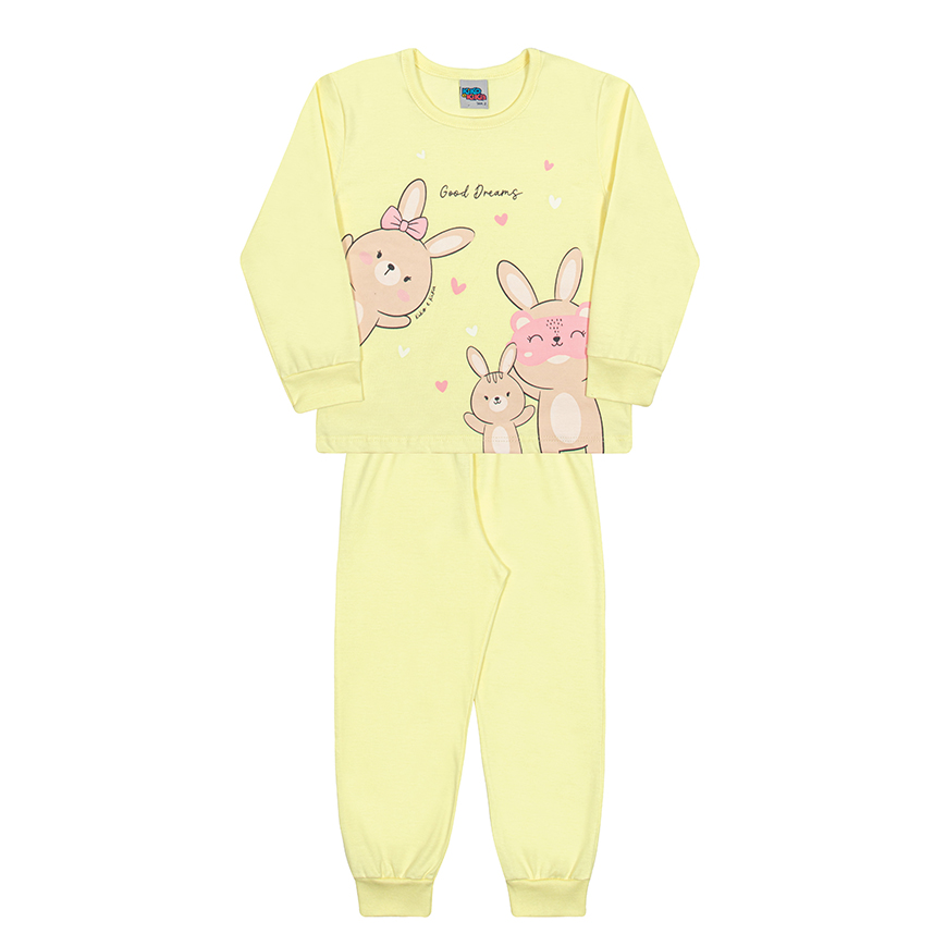 Pijama Longo Infantil Kiko E Kika Estampa Coelhos