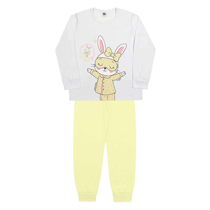 Pijama Longo Infantil Kiko E Kika Estampa Coelhinha