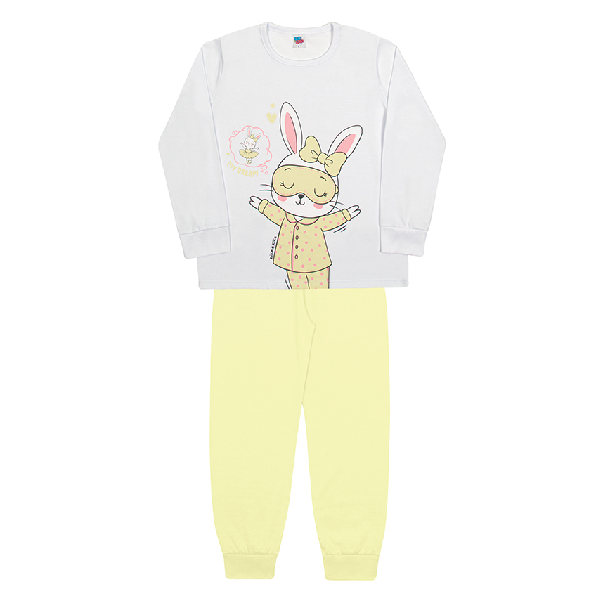Pijama Longo Infantil Kiko E Kika Estampa Coelhinha