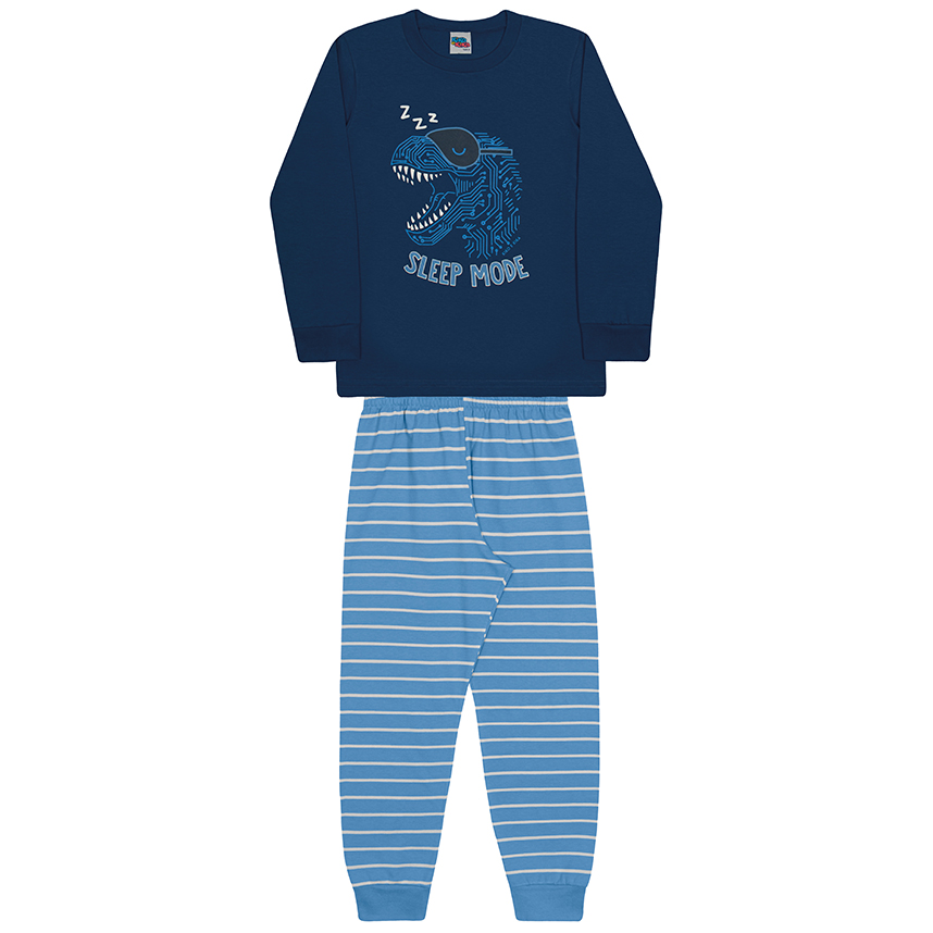 Pijama Longo Infantil Kiko E Kika Estampa Monstro