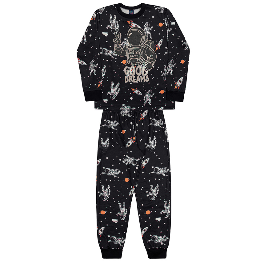 Pijama Longo Infantil Kiko E Kika Estampa Astronauta