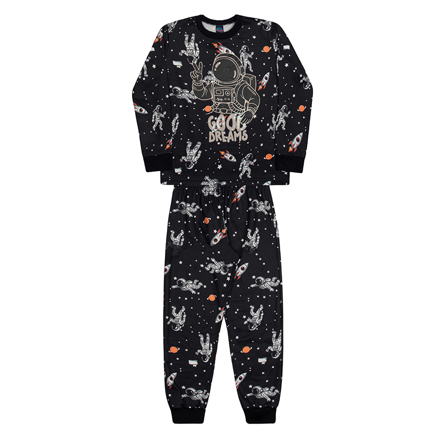Pijama Longo Infantil Kiko E Kika Estampa Astronauta