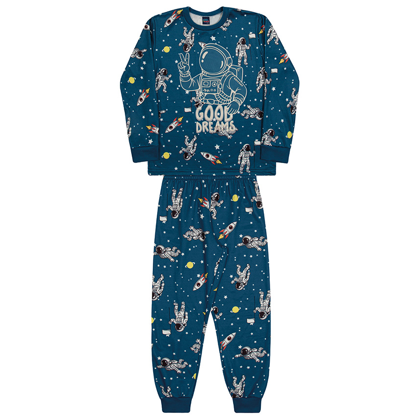 Pijama Longo Infantil Kiko E Kika Estampa Astronauta