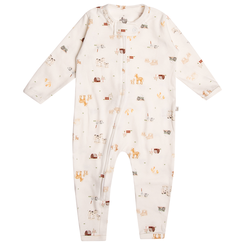 Macacão Longo Bebê Junkes Suedine Estampa Ursos