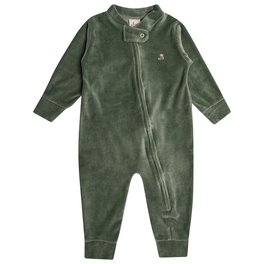 Macacão Longo Bebê Junkes Com Zíper Em Plush Liso