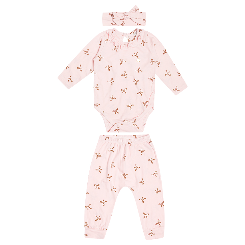 Conjunto Bebê Junkes Body Manga Longa E Calça Poá 3 Peças