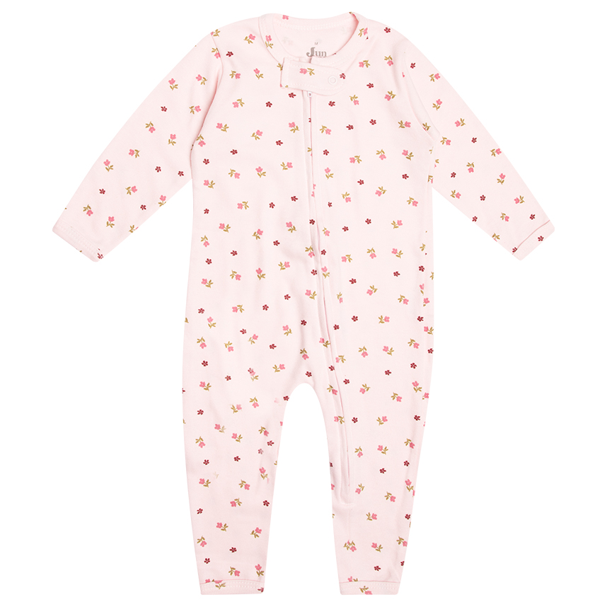 Macacão Longo Bebê Junkes Estampa Laços E Poá 2 Peças