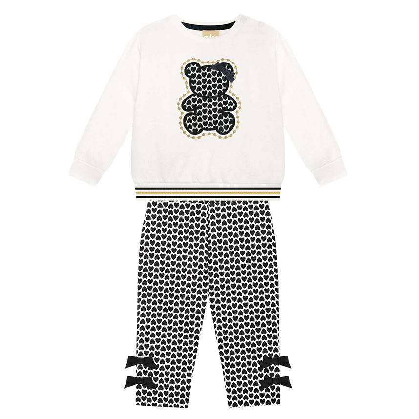 Conjunto Bebê Milon Blusão Bordado Urso e Legging