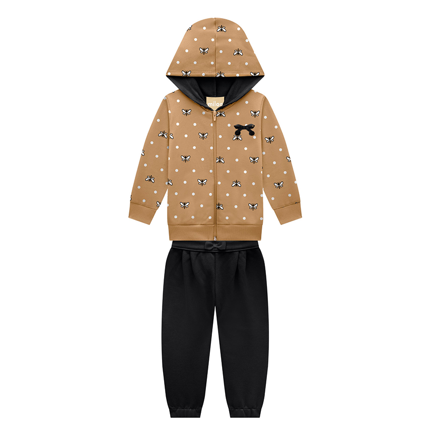 Conjunto Infantil Milon Jaqueta Estampa Laços e Calça