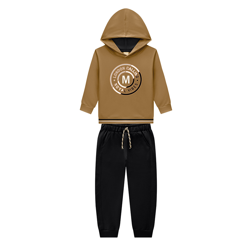 Conjunto Infantil Milon Blusão Estampado e Calça Conjunto Infantil Milon Blusão Estampado e Calça
