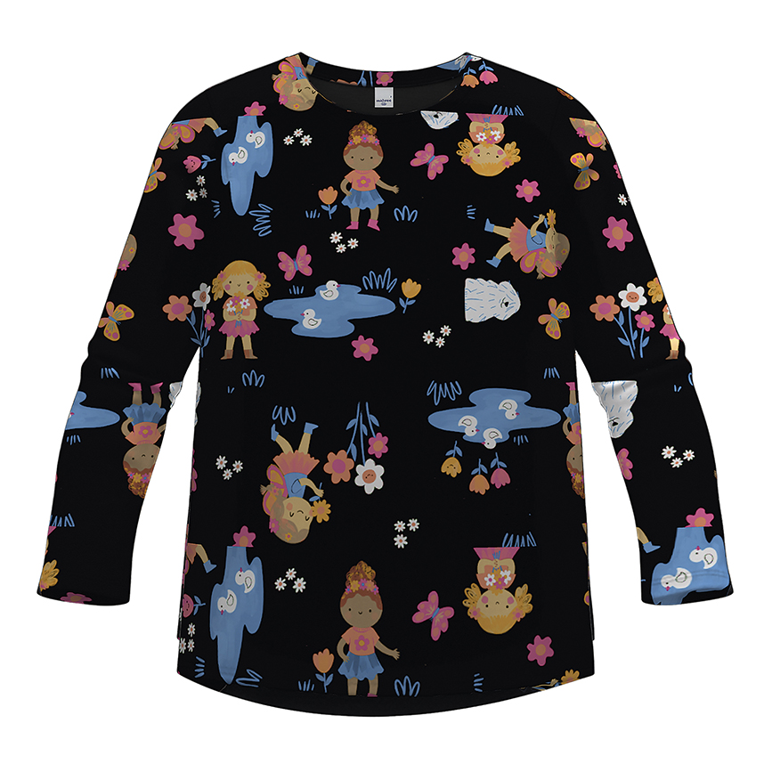 Blusa Infantil Malwee Mullet Manga Longa Estampada
