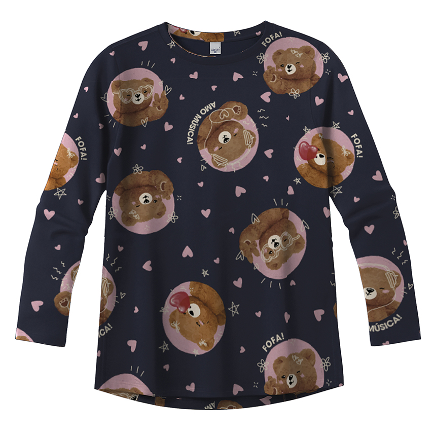 Blusa Infantil Malwee Mullet Manga Longa Estampada Blusa Infantil Malwee Mullet Manga Longa Estampada