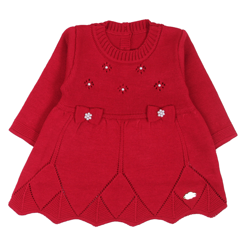 Saída Maternidade Chandra Tricô Vestido Laço 4 Peças