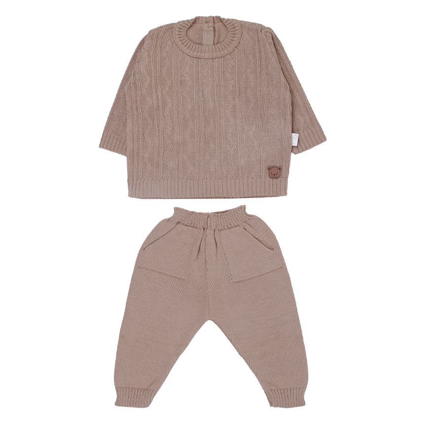 Conjunto Bebê Chandra Casaco Zig Zague E Calça Tricô