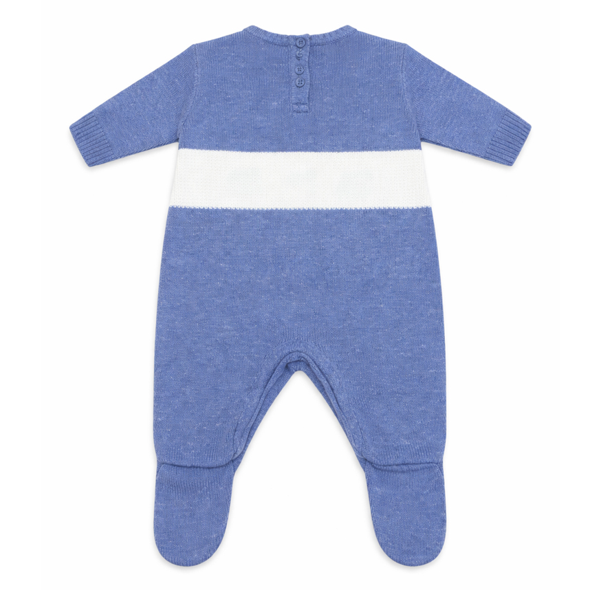 Macacão Longo Bebê Chandra Bordado Cavalinho Em Tricô