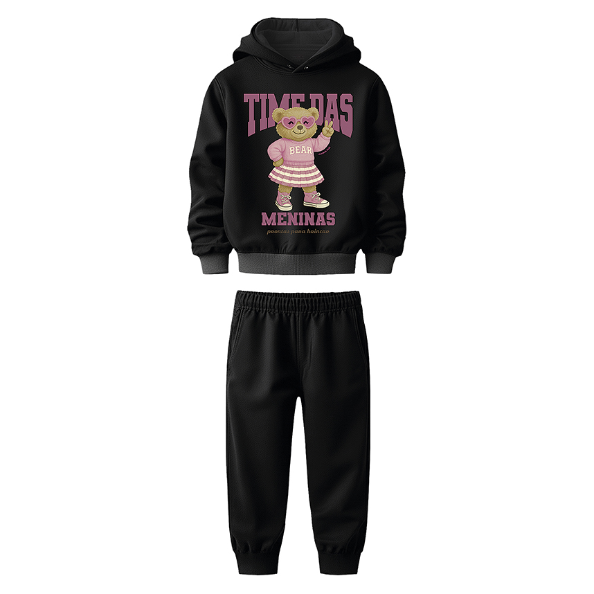 Conjunto Infantil Malwee Blusão Com Capuz Estampado E Calça