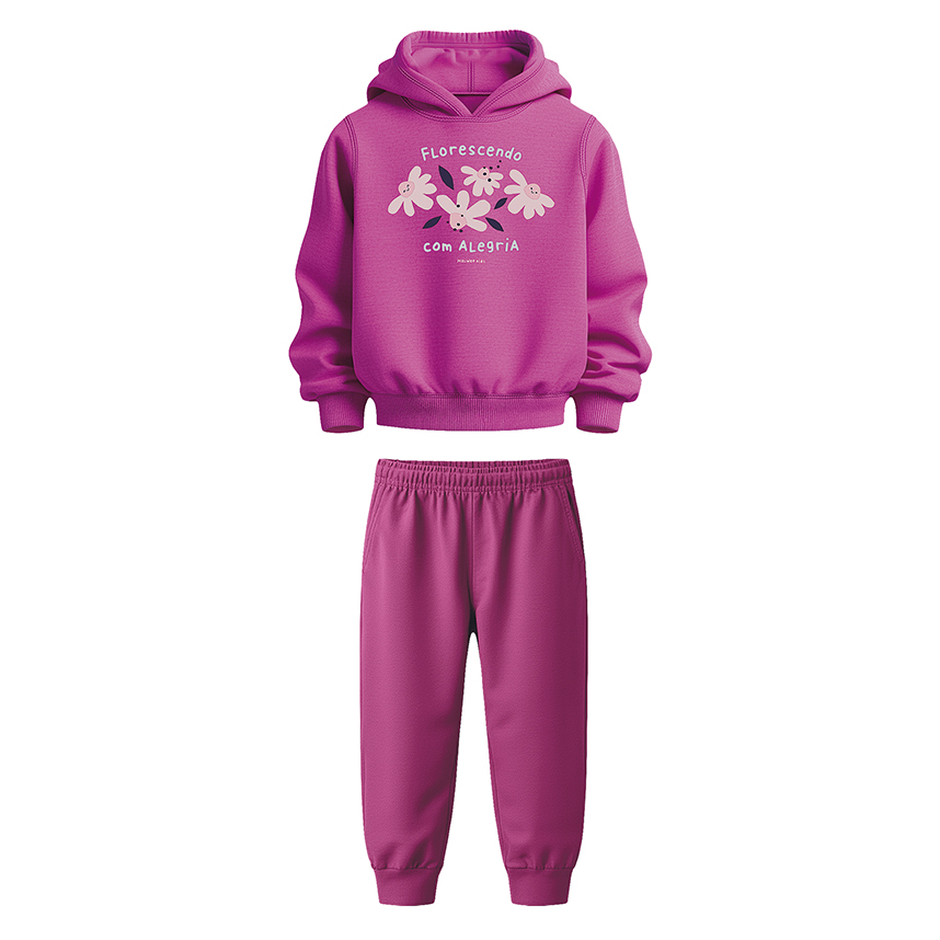 Conjunto Infantil Malwee Blusão Com Capuz Estampado E Calça
