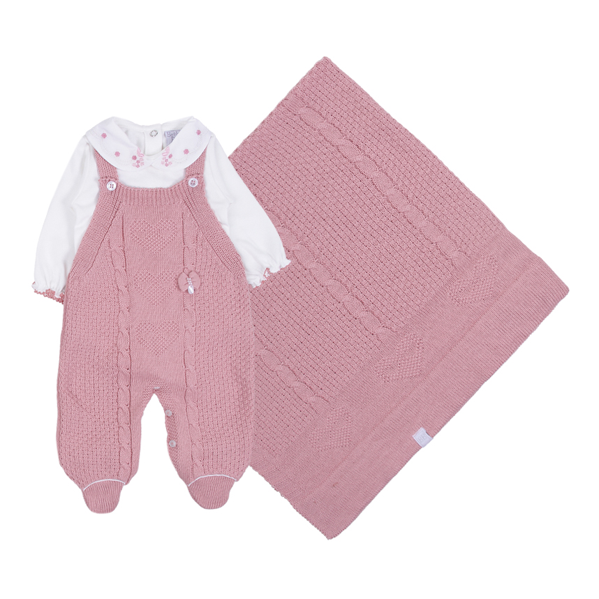 Saída Maternidade Beth Bebê Gola Bordada Flores 3 Peças