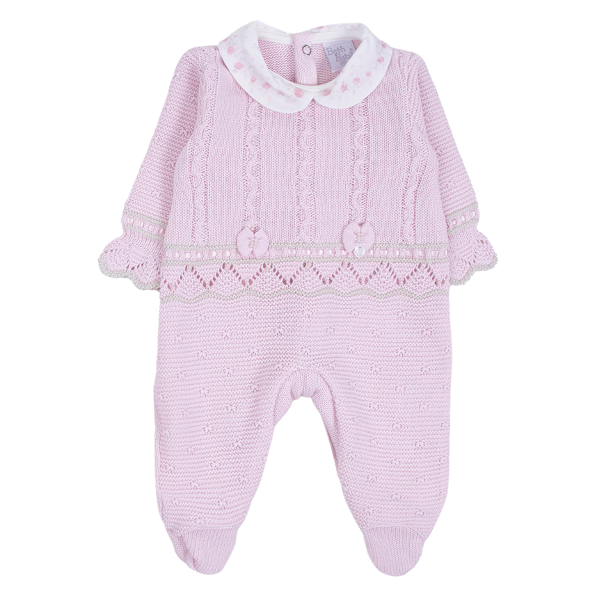 Saída Maternidade Beth Bebê Tricô Detalhe Bordado 2 Peças