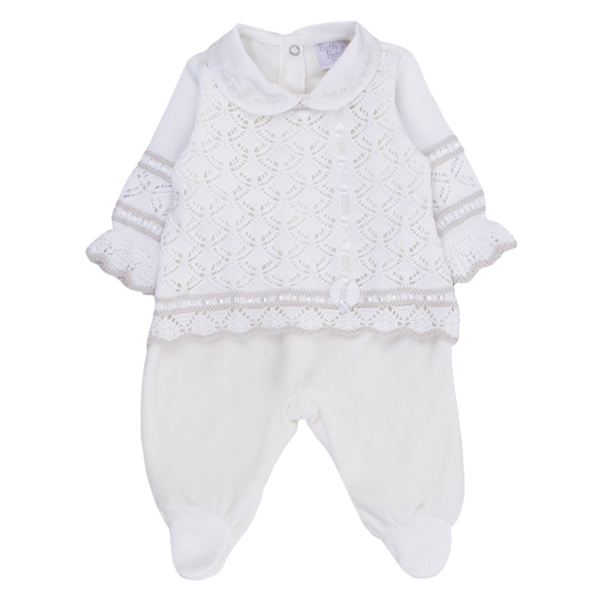 Saída Maternidade Beth Bebê Plush Bordado 2 Peças