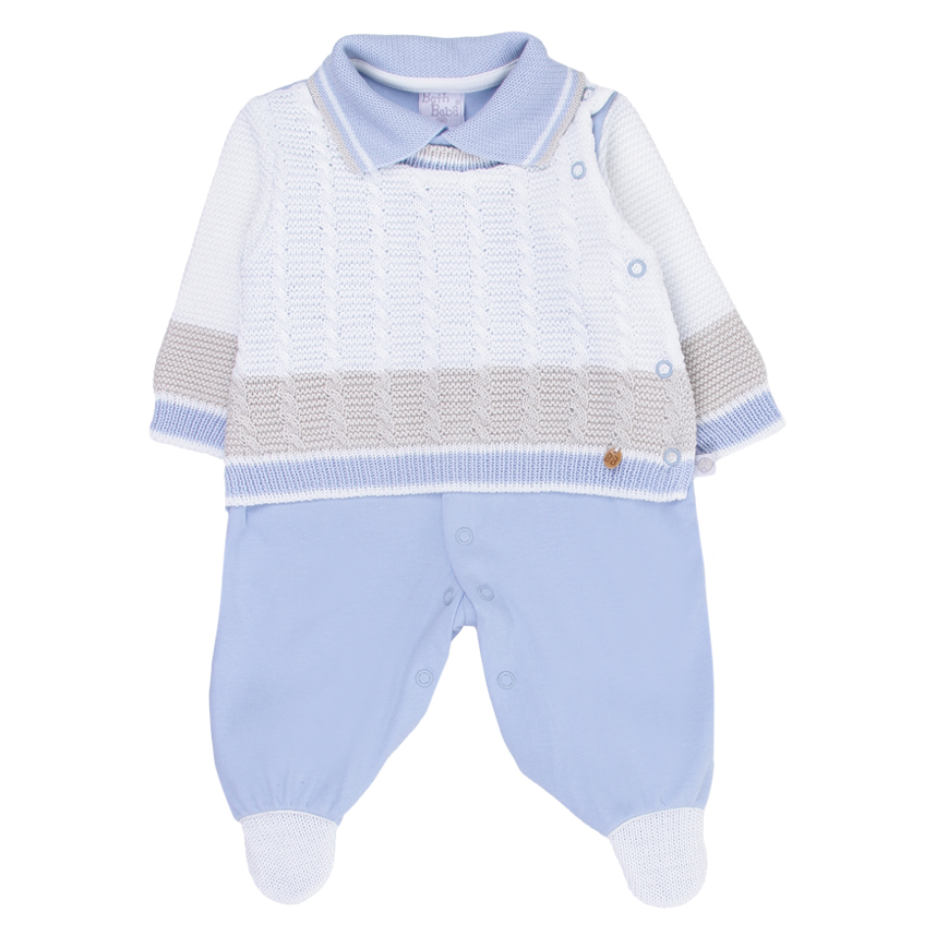 Saída de Maternidade Beth Bebê Tricô Trabalhado 2 Peças