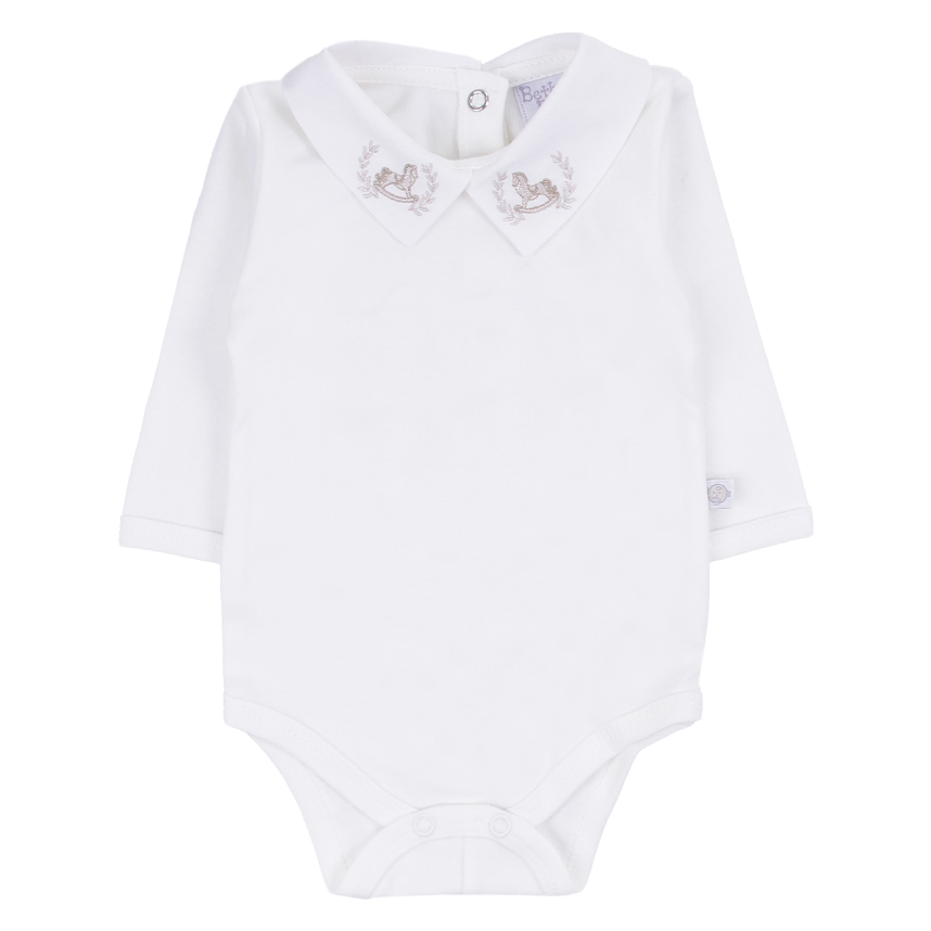 Saída de Maternidade Beth Bebê Tricô Bordado Cavalo 3 Peças