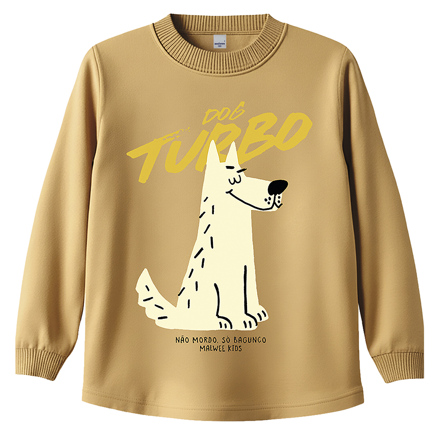 Camiseta Infantil Malwee Básica Manga Longa Estampada