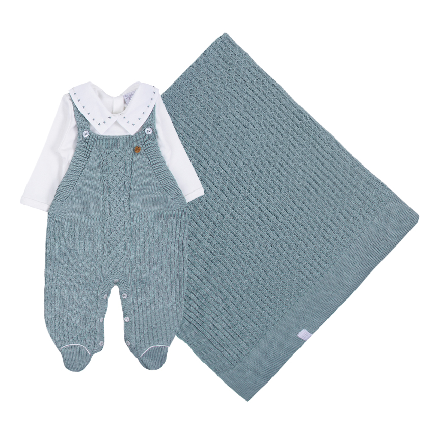 Saída Maternidade Beth Bebê Tricô Trabalhado Bordado 3 Peças