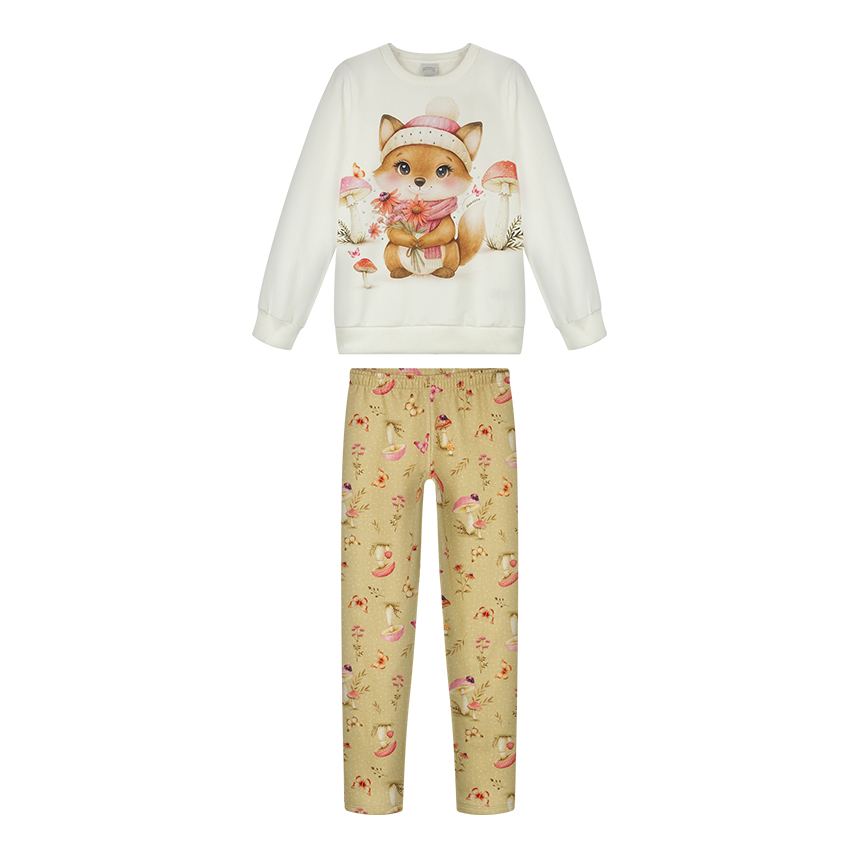 Conjunto Infantil Alakazoo Blusa Estampa Raposa E Calça