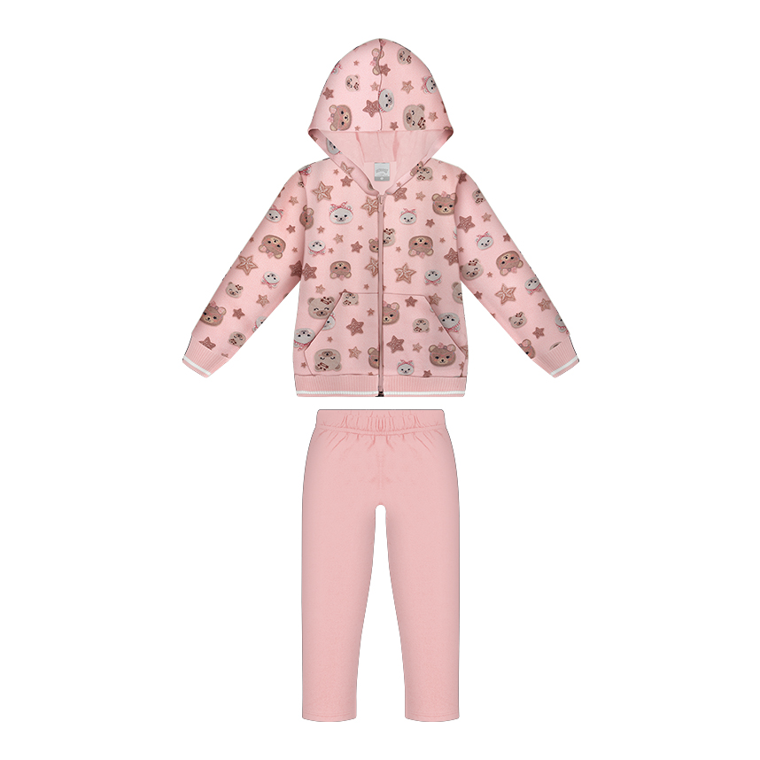 Conjunto Inffantil Alakazoo Jaqueta Soft Com Capuz E Calça