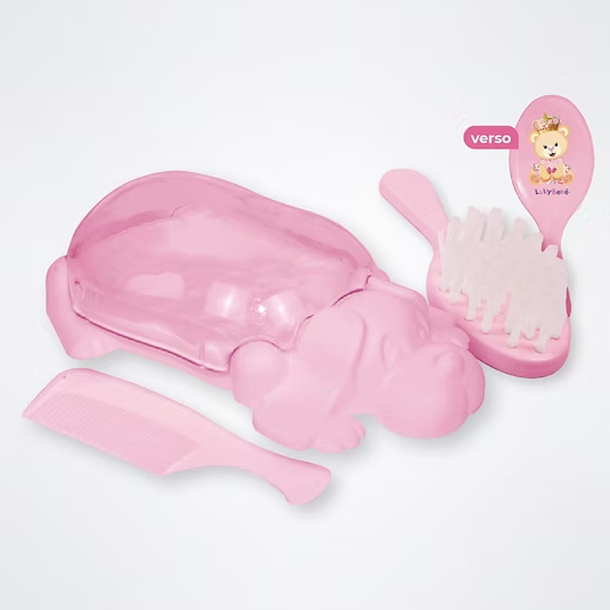 Kit Higiene Lully Bebê Formato Cachorro Com 03 Peças