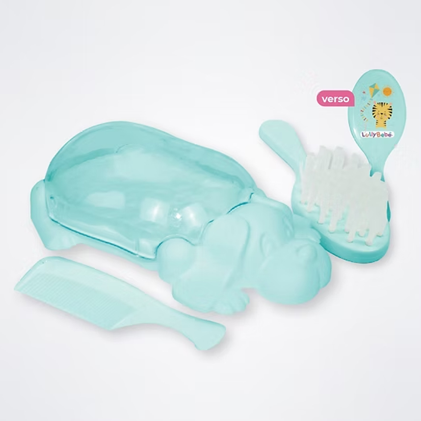 Kit Higiene Lully Bebê Formato Cachorro Com 03 Peças Kit Higiene Lully Bebê Formato Cachorro Com 03 Peças