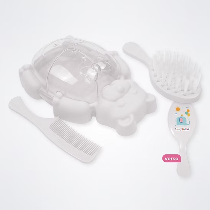 Kit Higiene Lully Bebê Formato Urso com 03 Peças