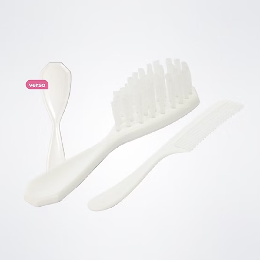 Kit Clean Pente E Escova Lully Bebê Com 02 Peças