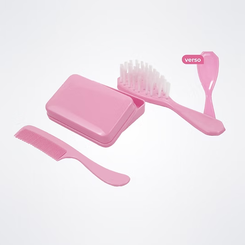Kit Clean Pente e Escova Lully Bebê com 03 Peças Kit Clean Pente e Escova Lully Bebê com 03 Peças