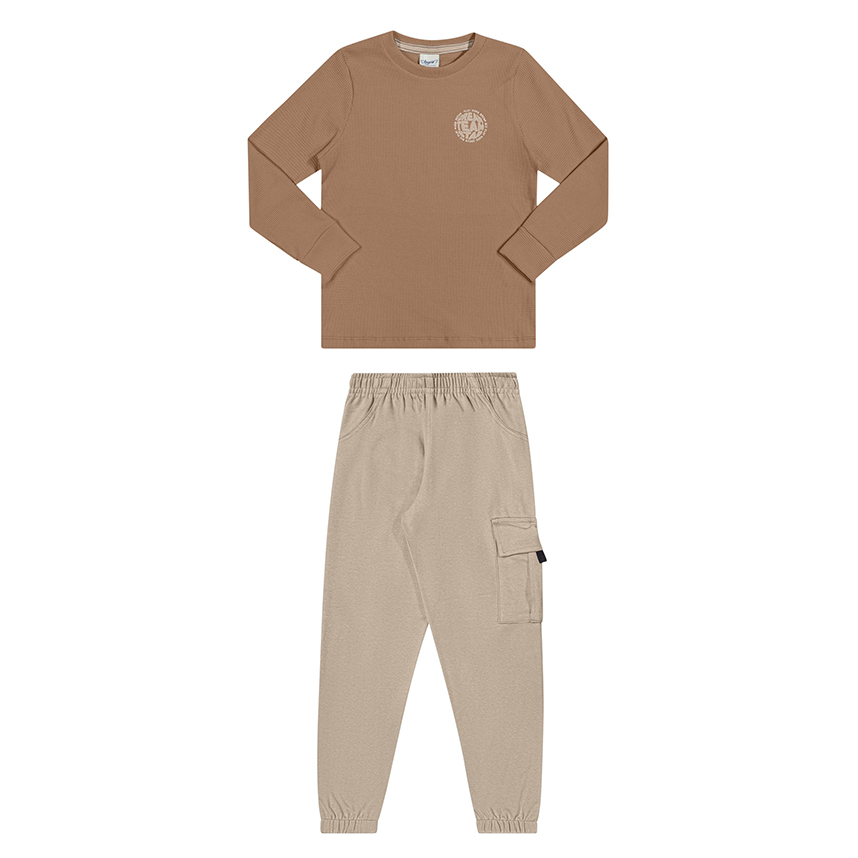 Conjunto Infantil Angerô Blusão Estampado E Calça