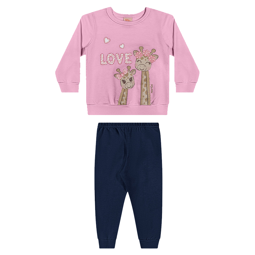 Conjunto Bebê Kely Kety Blusão Estampa Girafa E Calça