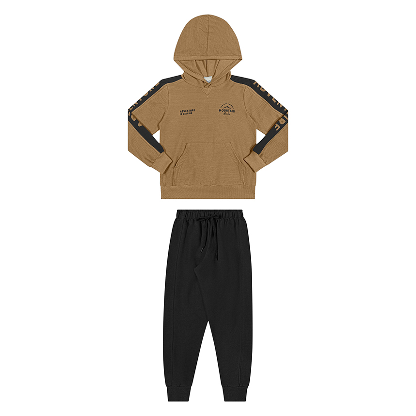 Conjunto Infantil Angerô Blusão Estampa Aventure E Calça