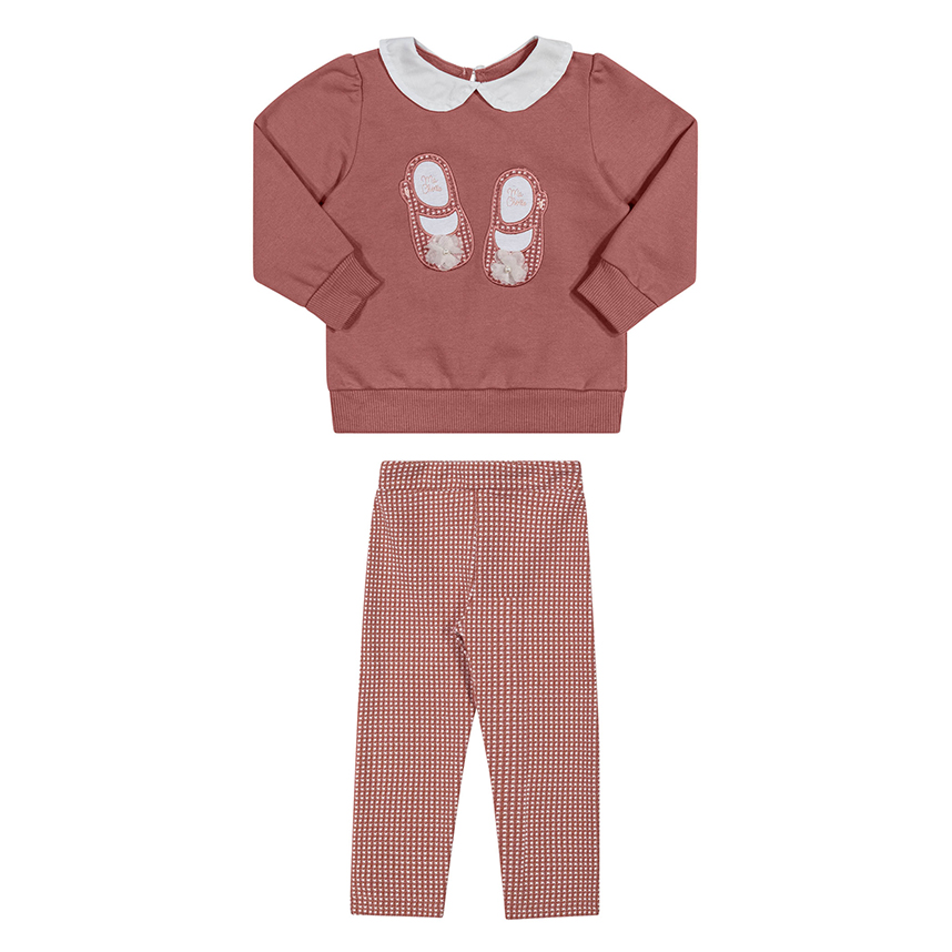 Conjunto Infantil Angerô Blusa Bordado Sapatos E Calça