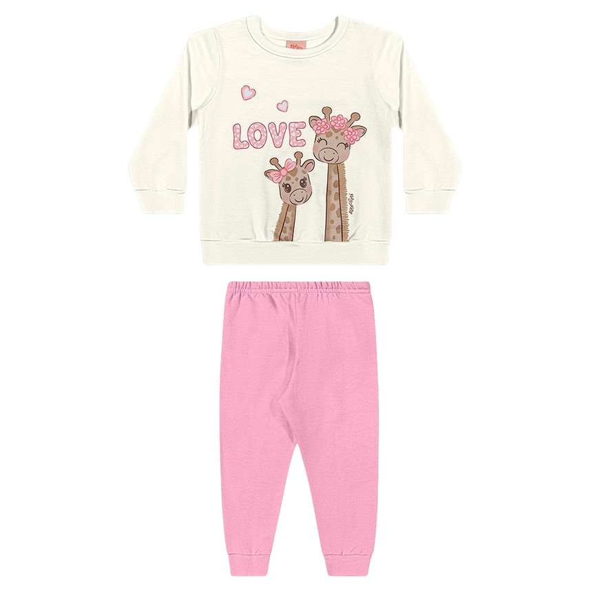 Conjunto Infantil Kely Kety Blusão Estampa Girafa E Calça