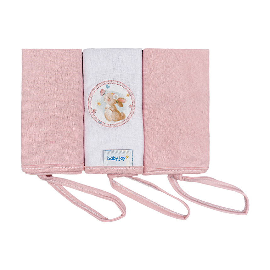 Kit Toalha de Boca Bebê Baby Joy Estampa Coelha 3 Peças